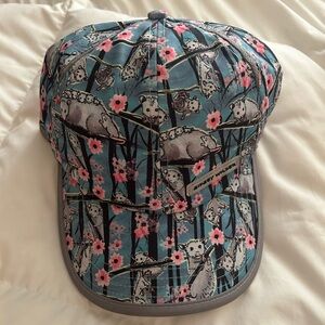Opossum Blossom Blue Floral Cap